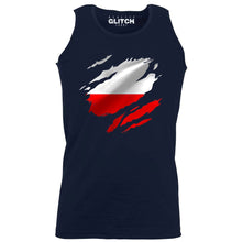 Reality Glitch Torn Poland Flag Mens Vest