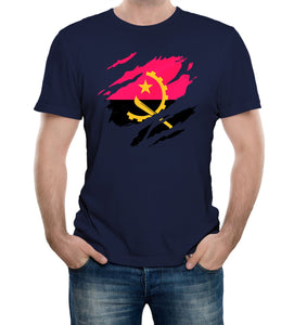 Reality Glitch Torn Angola Flag Mens T-Shirt