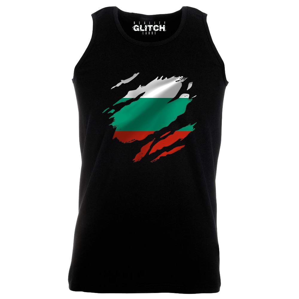 Reality Glitch Torn Bulgaria Flag Mens Vest