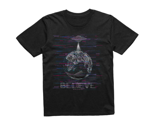 Reality Glitch Digital Abduction UFO Upload Kids T-Shirt