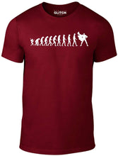 Men's Burgundy T-shirt With a white super hero timeline Printed Design