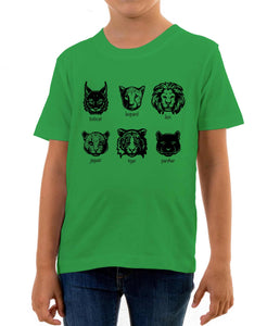 Reality Glitch Big Cats Sketch Kids T-Shirt