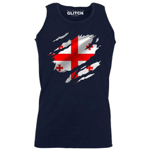 Reality Glitch Torn Georgia Flag Mens Vest