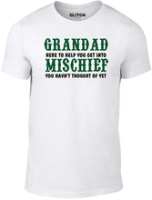 Men's White T-Shirt With a  Grandad Mischief funny slogan Printed Design