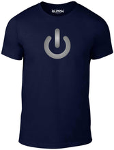 Men's Navy T-Shirt With a Power Sign Symbol Printed Design
