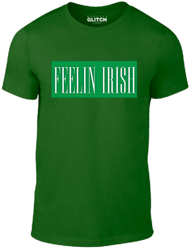 Men's Bottle Green T-Shirt With a  Feelin Irish St Patrick's Day  Printed Design