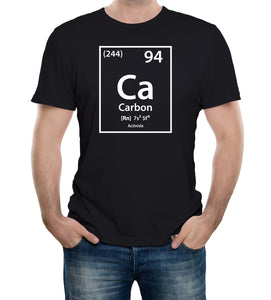 Men's Black T-Shirt With a Carbon Element Printed Design