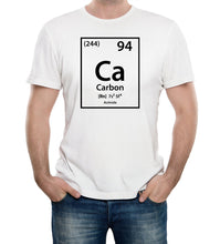 Men's White T-Shirt With a Carbon Element Printed Design