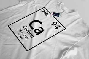 Men's White T-Shirt With a Carbon Element Printed Design