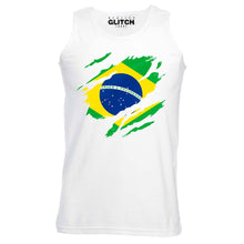 Reality Glitch Torn Brazil Flag Mens Vest