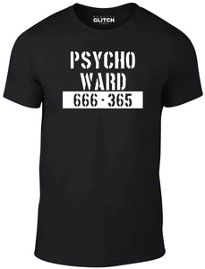 Men's Black T-shirt With a Psycho ward Printed Design