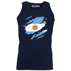 Reality Glitch Torn Argentina Flag Mens Vest