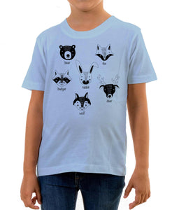 Reality Glitch Cute Animals Sketch Kids T-Shirt