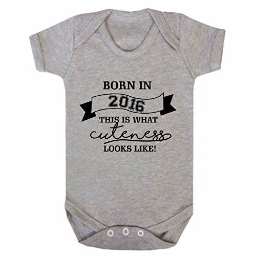 Cutness Looks Like 2016 Grey Short Sleeve Babygrow