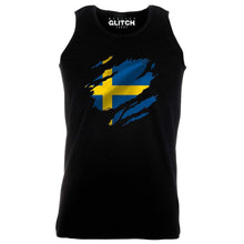 Reality Glitch Torn Sweden Flag Mens Vest