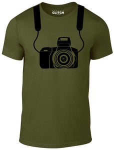 Men's Military Green T-shirt With a  Printed Design
