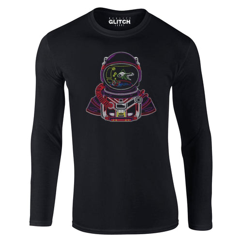 Reality Glitch Astro Goldfish Bowl Mens T-Shirt - Long Sleeve