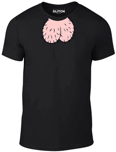 Men's Bottle Green T-Shirt With a Pair of testicles around the neckline Printed Design