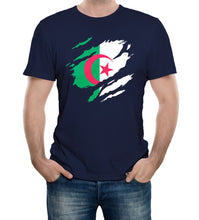 Reality Glitch Torn Algeria Flag Mens T-Shirt