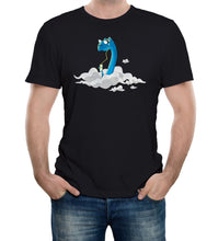 Reality Glitch Dinosaur Head In Clouds Mens T-Shirt