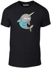 Men's White T-Shirt With a Narwhal and slogan which says not a unicorn Printed Design