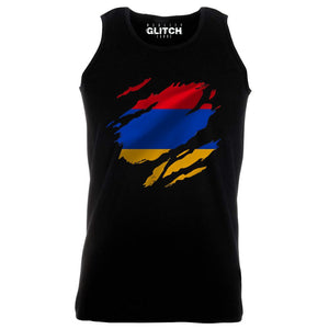 Reality Glitch Torn Armenia Flag Mens Vest