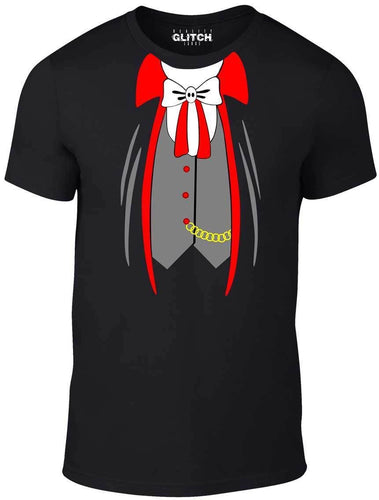 Men's Black T-shirt With a vampire suit Printed Design