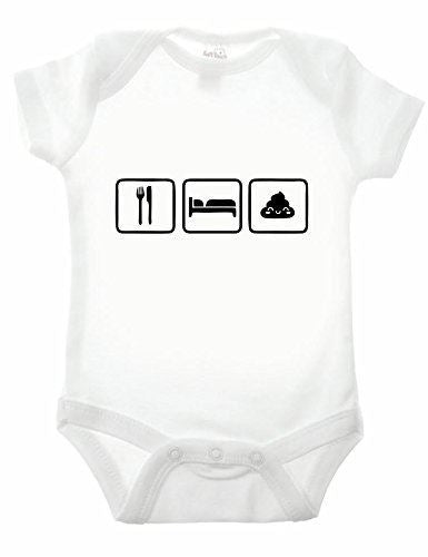 Eat Sleep Poo Short Sleeve Babygrow