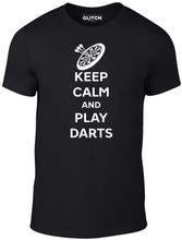 Men's Black T-shirt With a Dart Board Printed Design
