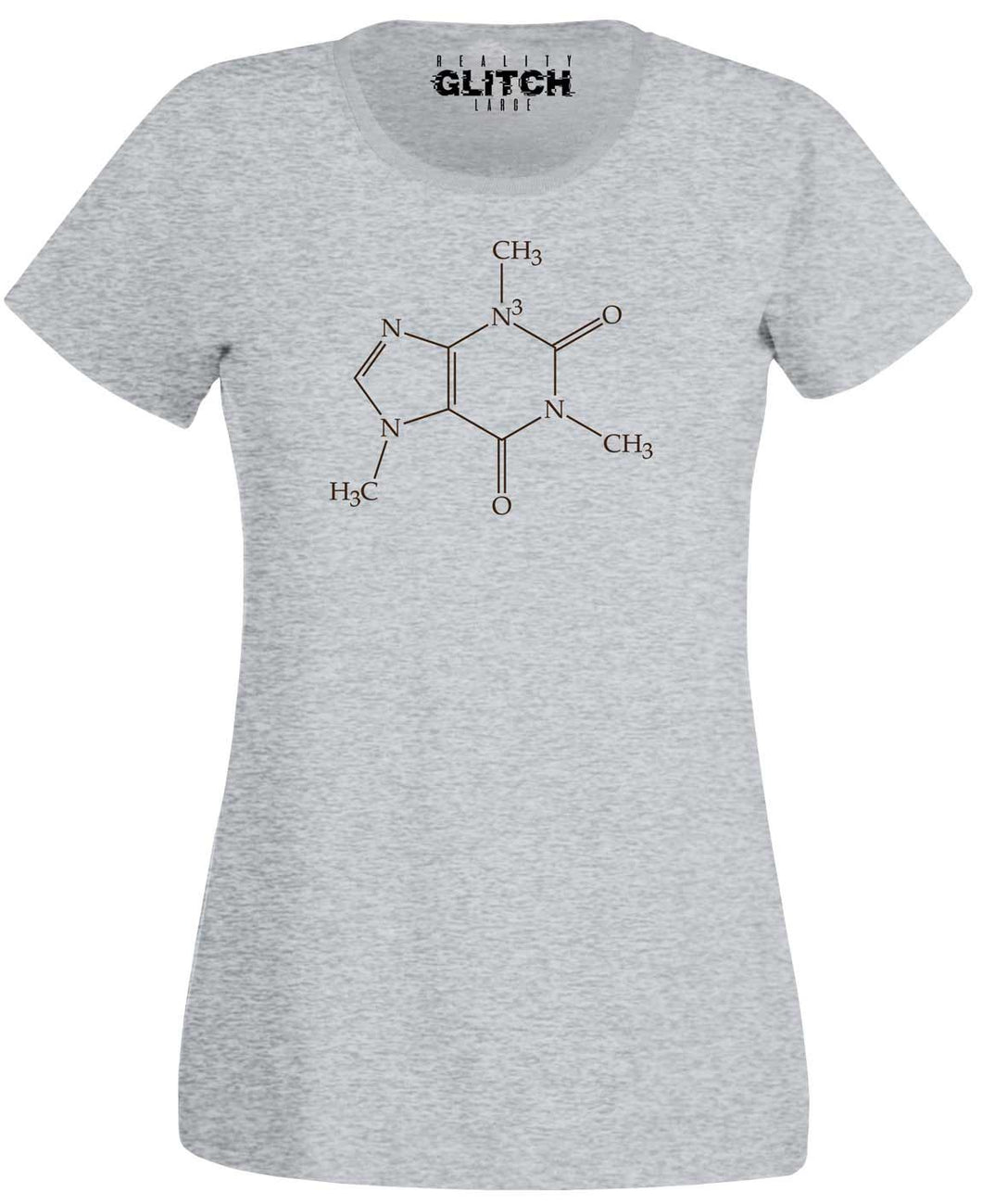 Reality Glitch Caffeine Molecule Womens T-Shirt