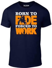 Men's KTM Blue T-Shirt With a Born to Ride Forced to Work  Printed Design