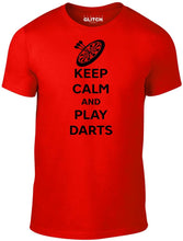 Men's Red T-shirt With a Dart Board Printed Design
