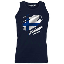 Reality Glitch Torn Finland Flag Mens Vest