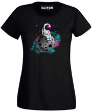 Reality Glitch Spaceman Moon Womens T-Shirt
