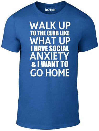 Men's Royal Blue T-shirt With a Funny Slogan Printed Design