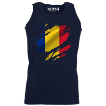 Reality Glitch Torn Romania Flag Mens Vest