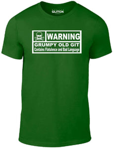Men's Bottle Green T-shirt With a Funny old man slogan Printed Design