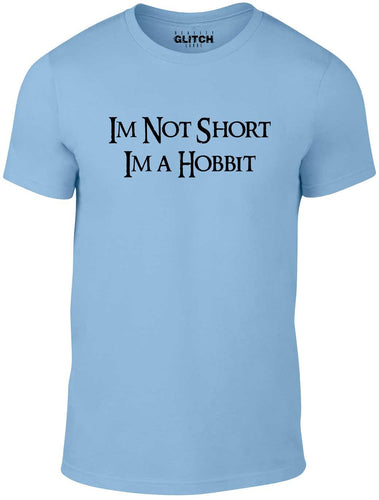 Men's Blue T-Shirt With a I'm not Short I'm a Hobbit Printed Design