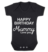 Bullshirt's Happy Birthday Mummy Grey Short Sleeve Babygrow