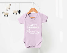 Bullshirt's Happy Birthday Mummy Grey Short Sleeve Babygrow