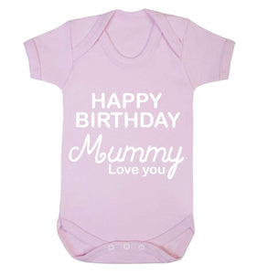 Bullshirt's Happy Birthday Mummy Grey Short Sleeve Babygrow