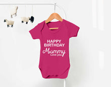 Bullshirt's Happy Birthday Mummy Grey Short Sleeve Babygrow