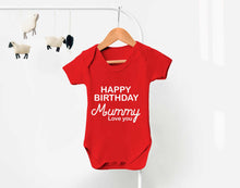 Bullshirt's Happy Birthday Mummy Grey Short Sleeve Babygrow