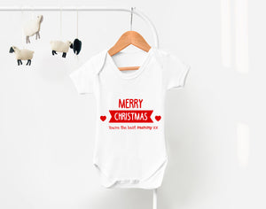 Reality Glitch Merry Christmas Mummy Kids Babygrow