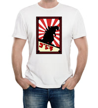Men's White T-Shirt with Printed Japanese Monster 