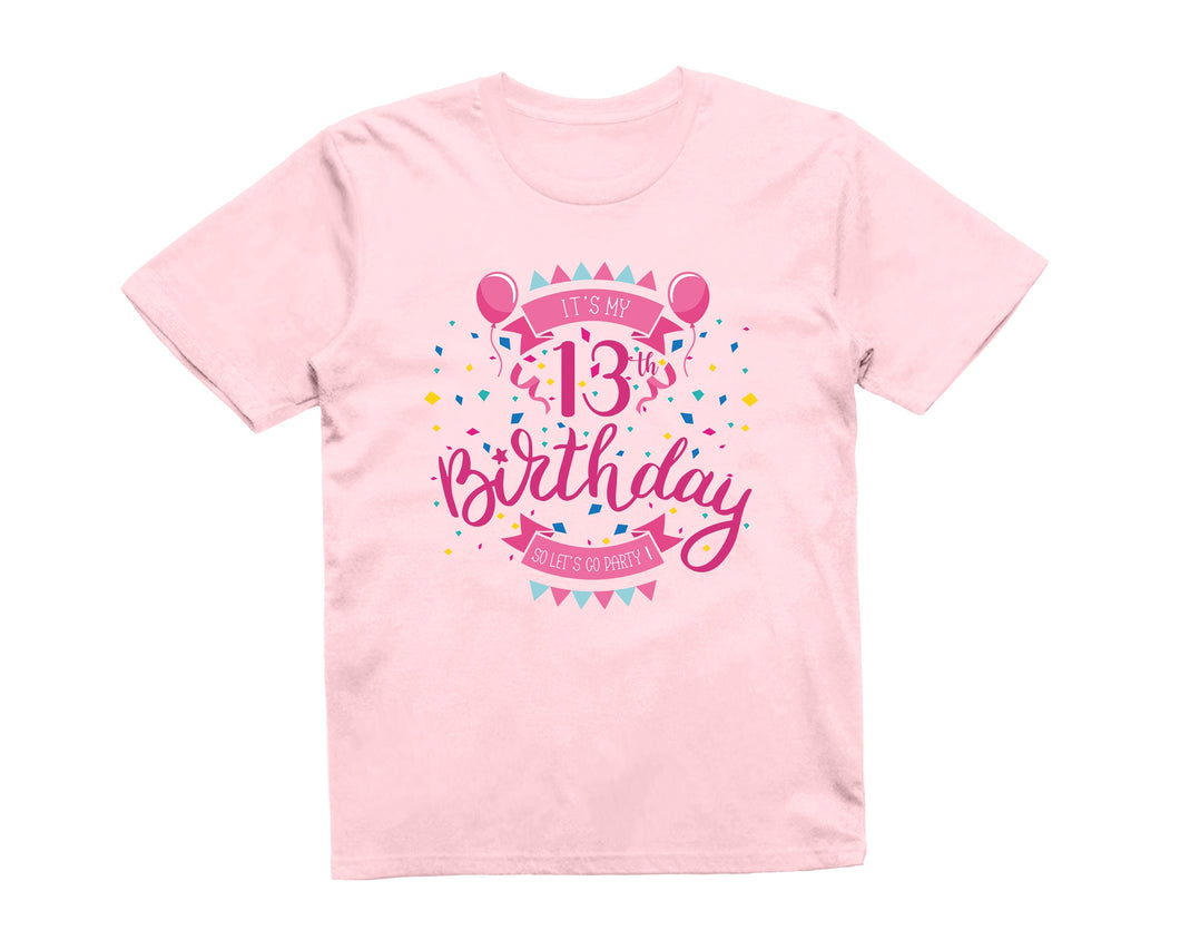 Reality Glitch It's My 13th Birthday Girls Kids T-Shirt