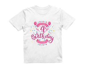 Reality Glitch It's My 4th Birthday Girls Kids T-Shirt