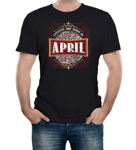 Reality Glitch Only Legends Are Born in April Birthday Mens T-Shirt