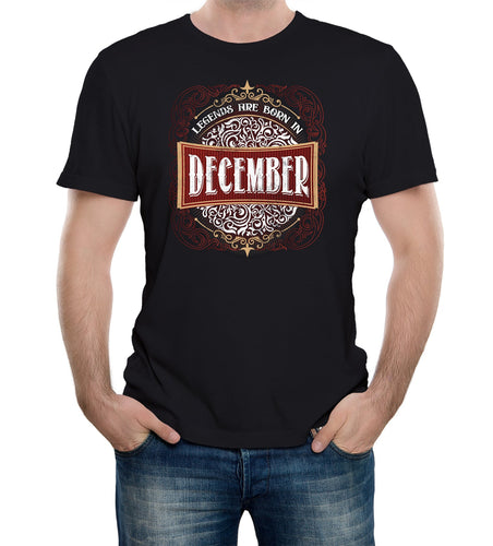 Reality Glitch Only Legends Are Born in December Birthday Mens T-Shirt