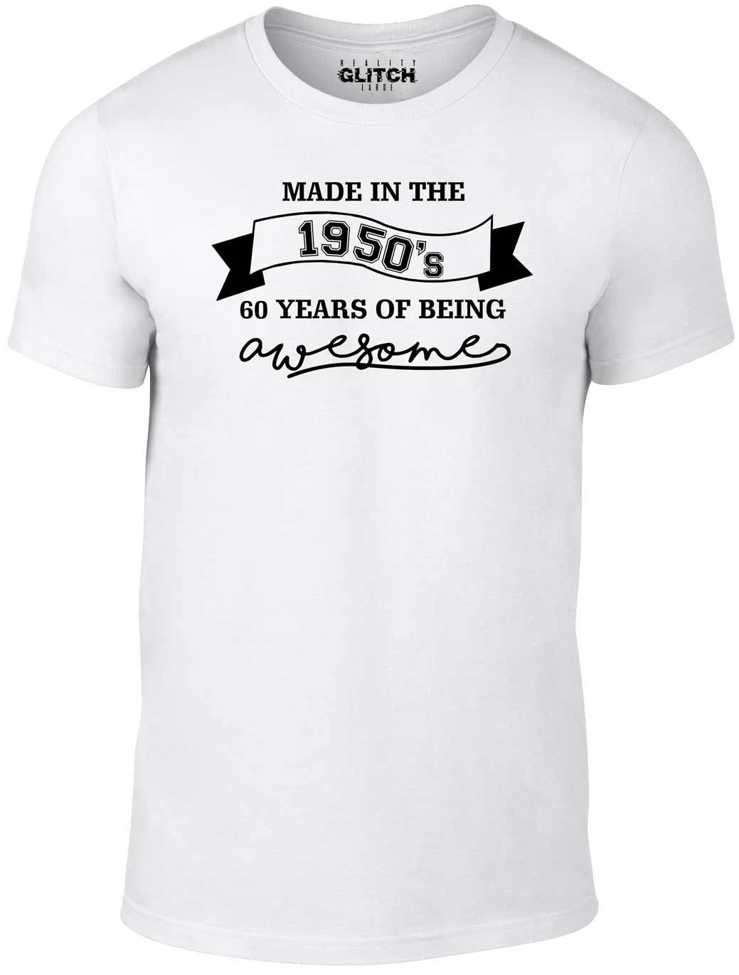 Men's White T-shirt With a made in the 50's Printed Design